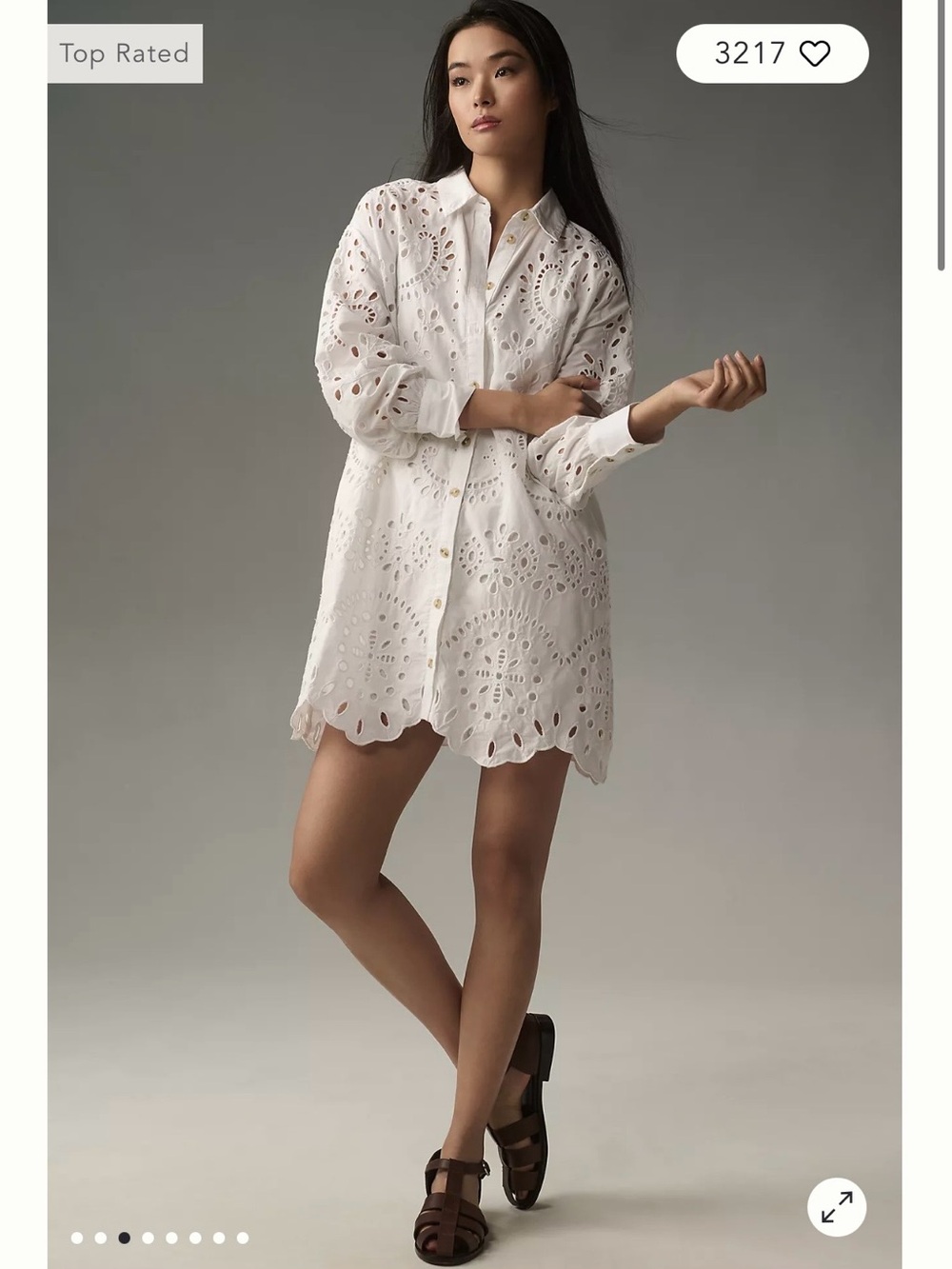 Veronica Beard NWT White Eyelet Mini Shirt Dress Size 0